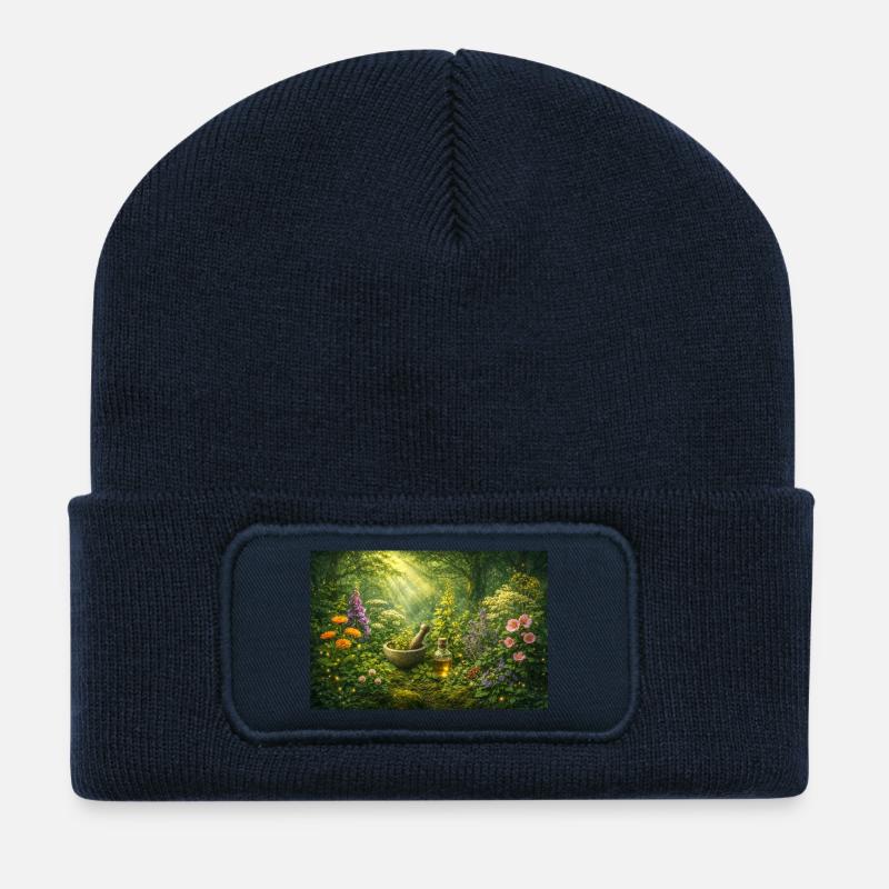 Magische Kräuter - Recycelte Patch Beanie - French Navy