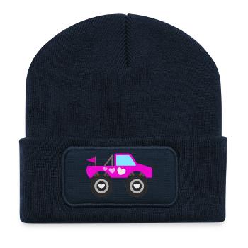 Monster Truck Rose - Beanie recyclé à patch - bleu marine - Devant