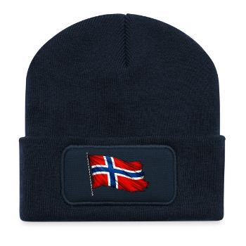 Drapeau de la Norvège - Beanie recyclé à patch - bleu marine - Devant