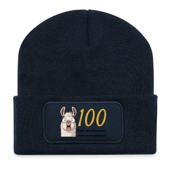 100 Geburtstag – Kurz erschrocken, dann gefeiert - Recycelte Patch Beanie - French Navy - Vorne