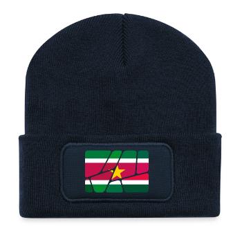 Drapeau du Suriname - Beanie recyclé à patch - bleu marine - Devant