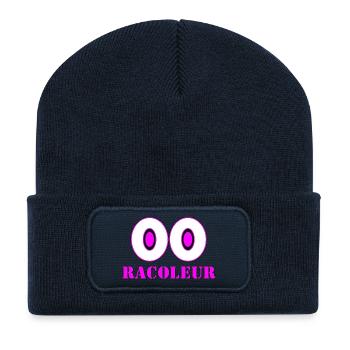 RACOLEUR - Beanie recyclé à patch - bleu marine - Devant