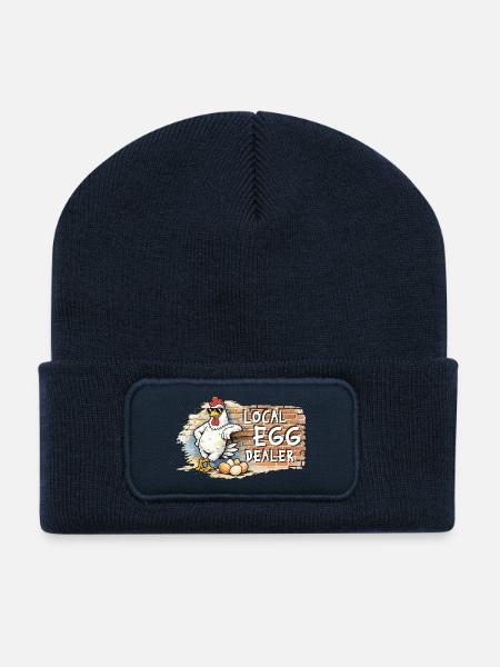 Local Egg Dealer – Lustiger Hühner Spruch - Recycelte Patch Beanie - French Navy