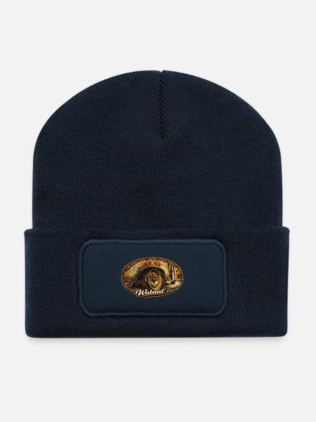 Wabant Rusty Vintage Wheeled Cart - Recycled Patch Beanie - french navy