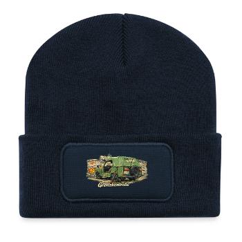 Border Control Vintage Car Symbolism - Recycled Patch Beanie - french navy - Front