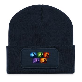 Neon Coding: Screen Worlds - Recycled Patch Beanie - french navy - Front