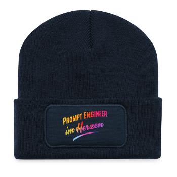 Prompt Engineer im Herzen - Recycelte Patch Beanie - French Navy - Vorne