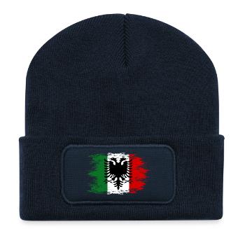 Arbresh_Italien_Albanien_Flagge_used - Recycled Patch Beanie - french navy - Front