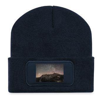 Die Nacht SKy über den Agrafa-Bergen - Recycelte Patch Beanie - French Navy - Vorne