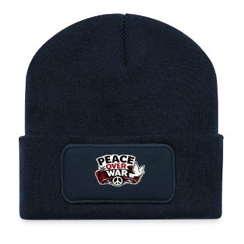 Krieg nicht mehr – Aufkleber: Frieden & Menschlichkeit - Recycelte Patch Beanie - French Navy - Vorne