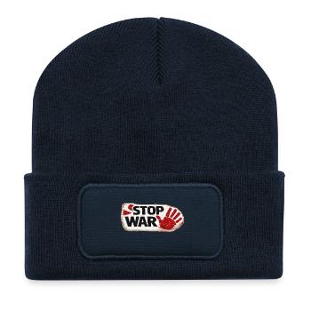 War No More – Sticker Peace & Humanity - Recycled Patch Beanie - french navy - Front