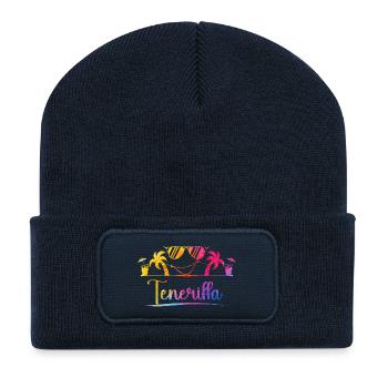 Teneriffa Sonneninsel Rainbow - Recycelte Patch Beanie - French Navy - Vorne