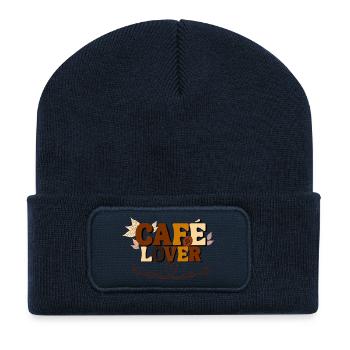 Café-Liebhaber - Recycelte Patch Beanie - French Navy - Vorne
