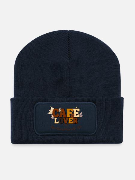 Café-Liebhaber - Recycelte Patch Beanie - French Navy
