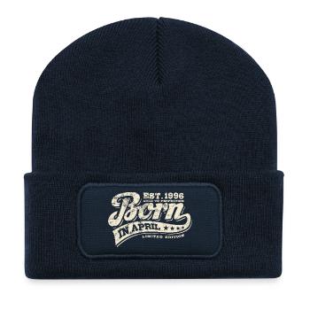 Né en avril 1996 - Anniversaire - Cadeau - Beanie recyclé à patch - bleu marine - Devant