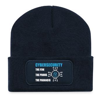 Lustiges Cybersicherheits-IT-Support-IT-Sicherheitsnetzwerk - Recycelte Patch Beanie - French Navy - Vorne