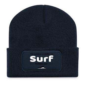 T'es comme de c cedille de surf - Replique culte - Beanie recyclé à patch - bleu marine - Devant