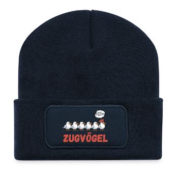  Zugvögel Tuut Tuut Lustige Möwen Für Bahnfan - Recycelte Patch Beanie - French Navy - Vorne
