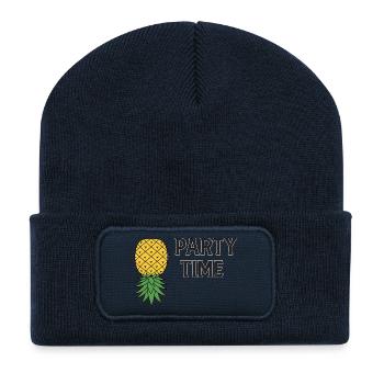 Lets Party Pineapple Symbol  - Recycled Patch Beanie - french navy - Front