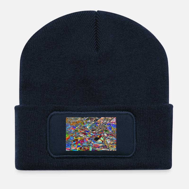 jabtrsnjnigj - Beanie recyclé à patch - bleu marine