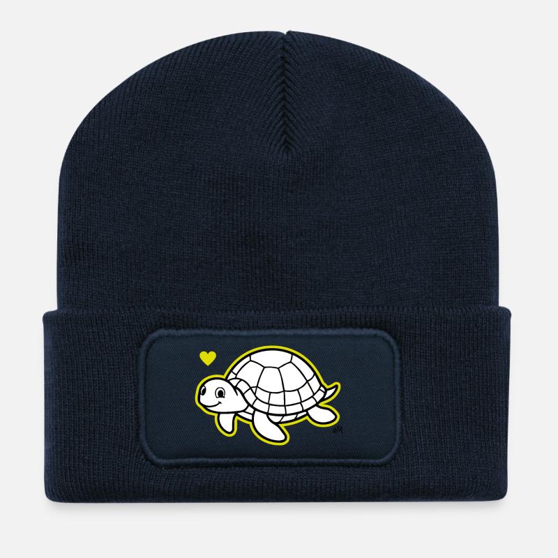 Max_the_turtle - Beanie recyclé à patch - bleu marine