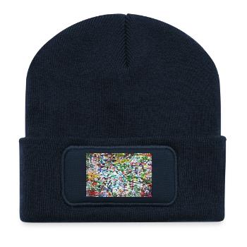 klajggejrdatschj - Recycelte Patch Beanie - French Navy - Vorne