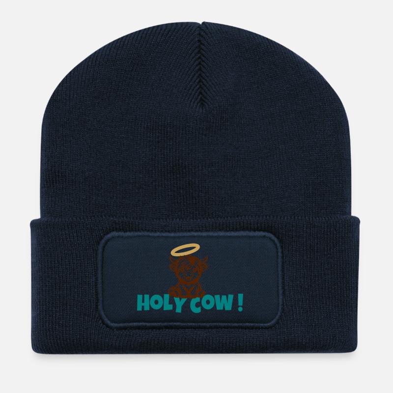 Holy Cow Halo Cartoon - Recycelte Patch Beanie - French Navy