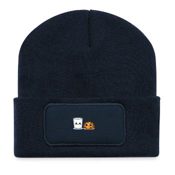Duo Milk et Cookie Kawaii - Beanie recyclé à patch - bleu marine - Devant