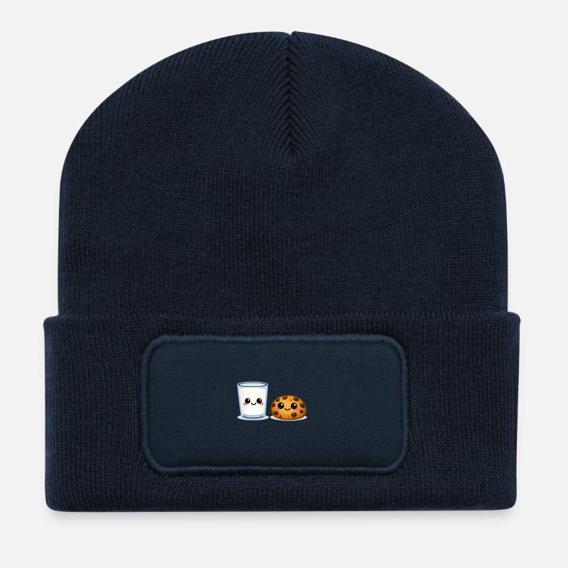 Milk and Cookie Kawaii Duo - Recycled Patch Beanie - french navy