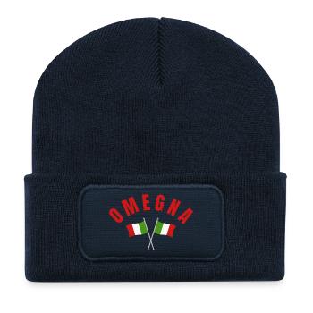 Omegna Italian Flags Emblem - Recycled Patch Beanie - french navy - Front