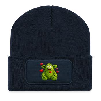 Monster - Recycelte Patch Beanie - French Navy - Vorne