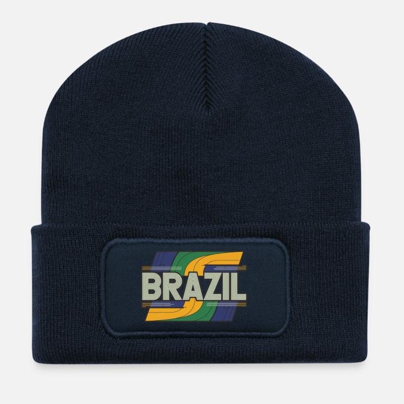 Brésil - Beanie recyclé à patch - bleu marine