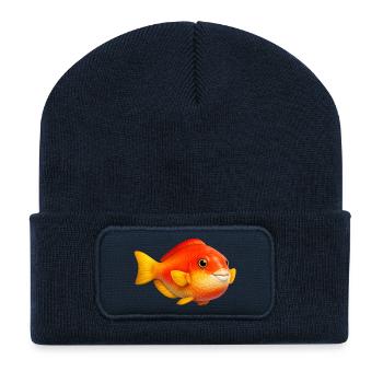 Fiery Goldfish Pop Art - Recycled Patch Beanie - french navy - Front