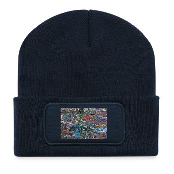 letitenho_deltitnu - Beanie recyclé à patch - bleu marine - Devant