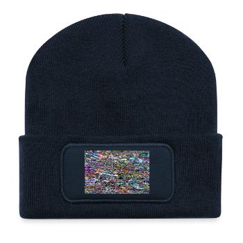 jurfgushj - Beanie recyclé à patch - bleu marine - Devant