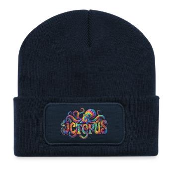 Psychedelische Batik-Oktopus-Kunst - Recycelte Patch Beanie - French Navy - Vorne