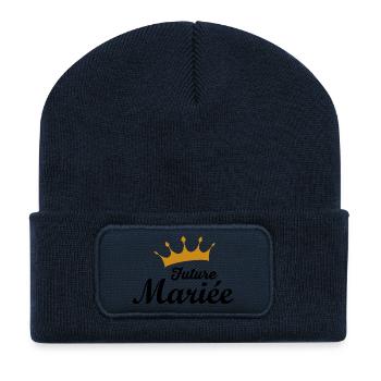 Future mariée - Beanie recyclé à patch - bleu marine - Devant