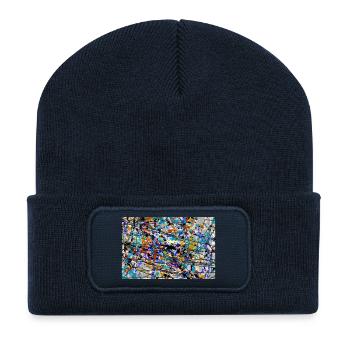 jschrjagjploeshroj - Beanie recyclé à patch - bleu marine - Devant