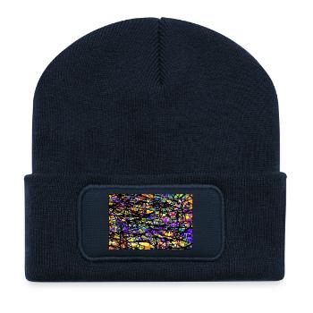 krisjhunjgh - Beanie recyclé à patch - bleu marine - Devant