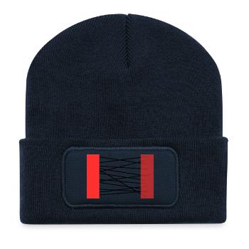 Cadre abstrait des bords cramoisis - Beanie recyclé à patch - bleu marine - Devant