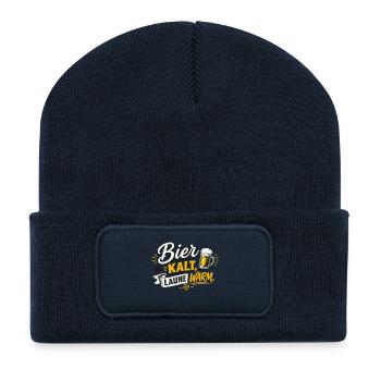 Beer cold, mood warm - Recycled Patch Beanie - french navy - Front