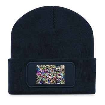 konstruiertes - Recycelte Patch Beanie - French Navy - Vorne