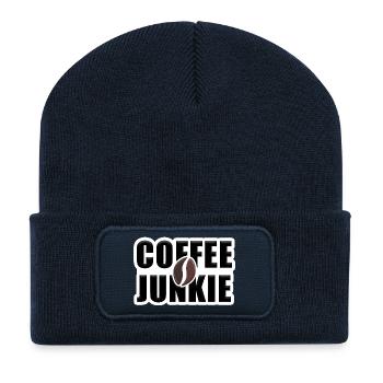 Coffee Junkie: Caffeine Love - Recycled Patch Beanie - french navy - Front