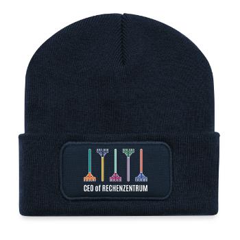 Rechenzentrum Garden Rake Gardener Gardening IT - Recycelte Patch Beanie - French Navy - Vorne