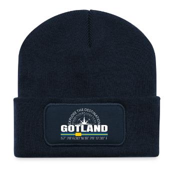 Gotland - Beanie recyclé à patch - bleu marine - Devant