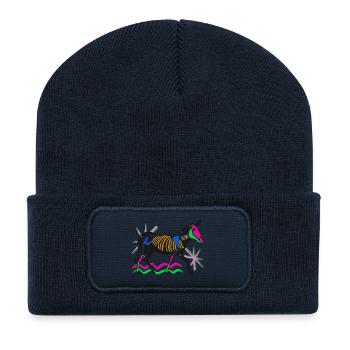 Neon Skeletesel - Recycled Patch Beanie - french navy - Front