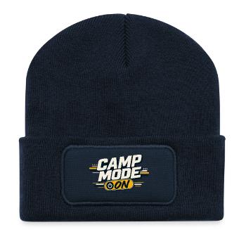 Mode camp activé - Beanie recyclé à patch - bleu marine - Devant