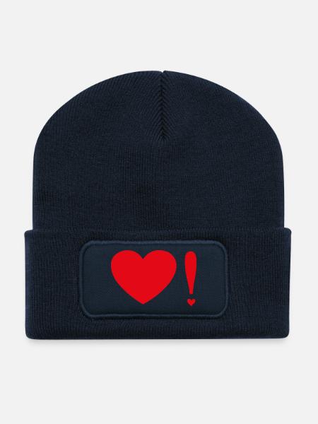 Love Signet - Recycelte Patch Beanie - French Navy
