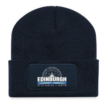 Edinburgh - Recycelte Patch Beanie - French Navy - Vorne