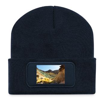 Gran Canaria Colorful Rocky Canyon Landscape - Recycelte Patch Beanie - French Navy - Vorne